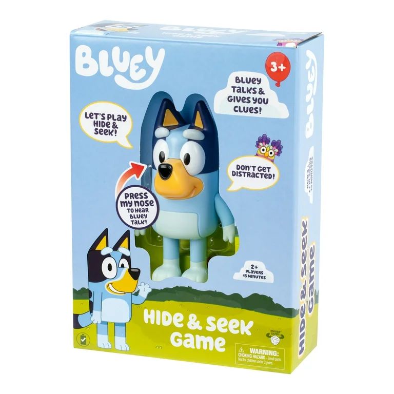 Bluey Juego de Escondite Escondite Bluey y Presiona Su Nariz para Iniciar el Temporizador y Encontrarla, Mayores de 3 Años.