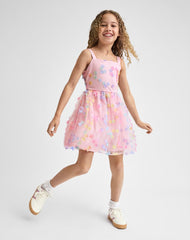 Vestido Arcoíris Flor 3D🌈 Tallas 4 hasta 16 Años