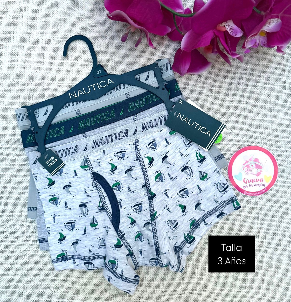 BOXER NAUTICA PACK-3PZAS. PARA NIÑO