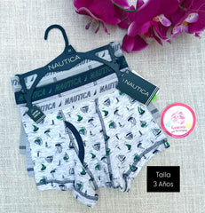 BOXER NAUTICA PACK-3PZAS. PARA NIÑO