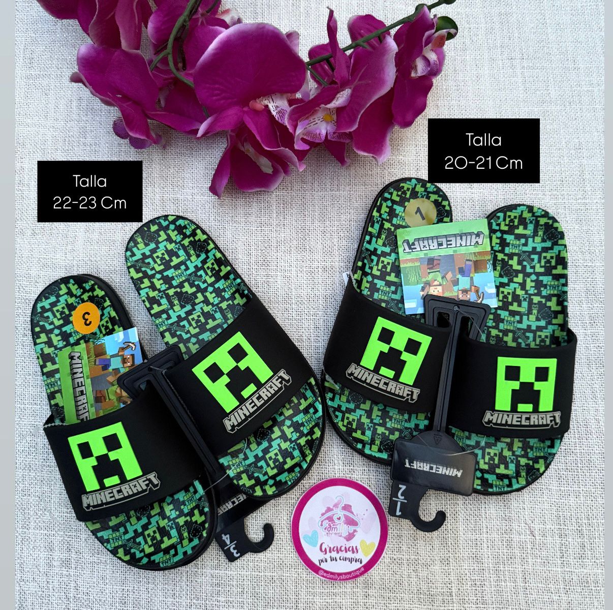 SANDALIAS MINECRAFT PARA NIÑOS