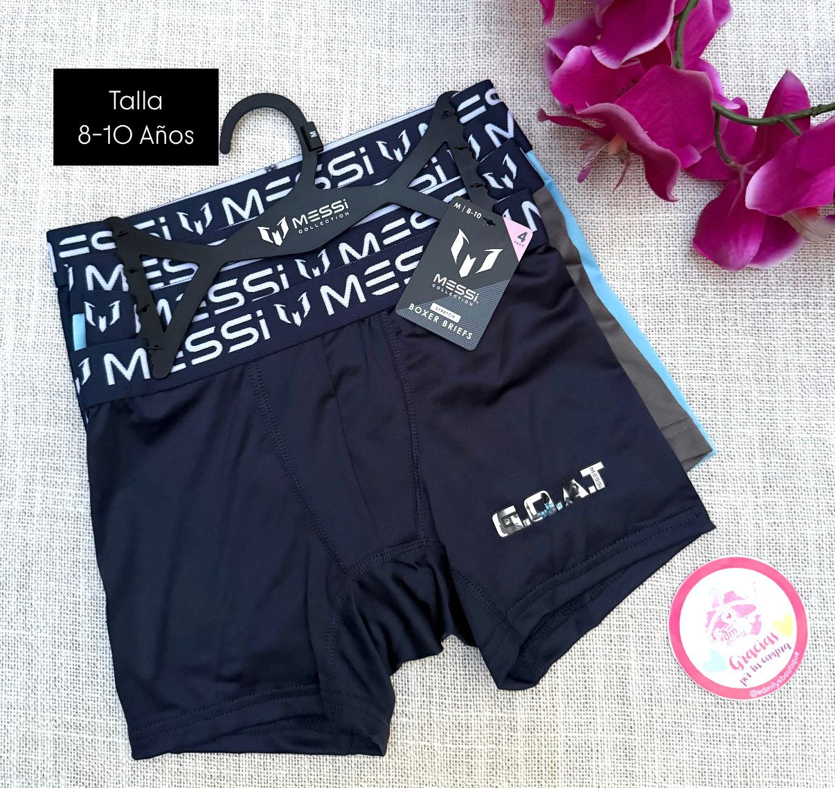 BOXER DE MESSI PACK-4 PZA. PARA  NIñOS