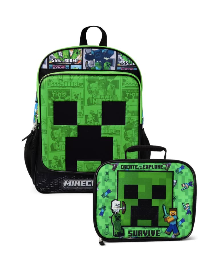 MOCHILA Y LONCHERA MINECRAFT PARA NIÑOS