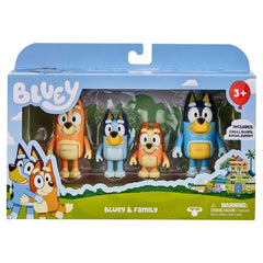 Bluey Bluey Figuras Familiares Paquete de 4, con Mamá y Papá Bingo a Partir de 3 Años, Juguetes para Niños Pequeños