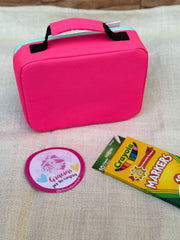 LONCHERA NIKE ROSA +CAJA DE PLUMONES GRATIS