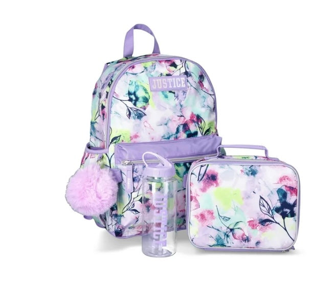 Set de mochila de flores 4 pzas.Justice