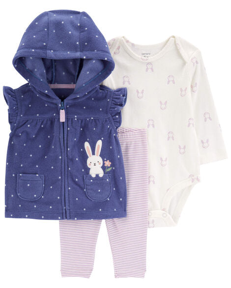 Conjunto de 3 pzas lilac conejo CARTERS