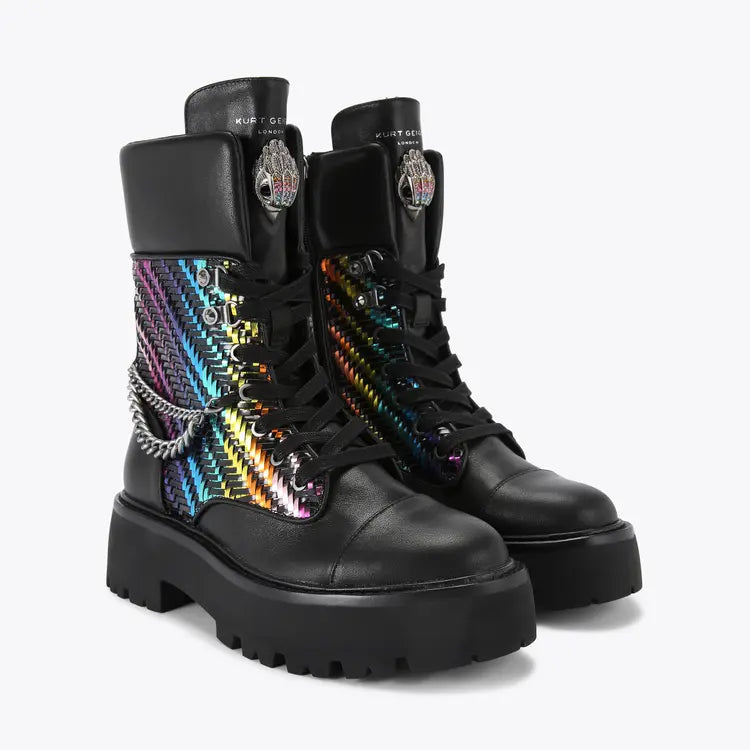 BOTAS COMBATE NERO/ARCOIRIS KURT GEIGER LONDON