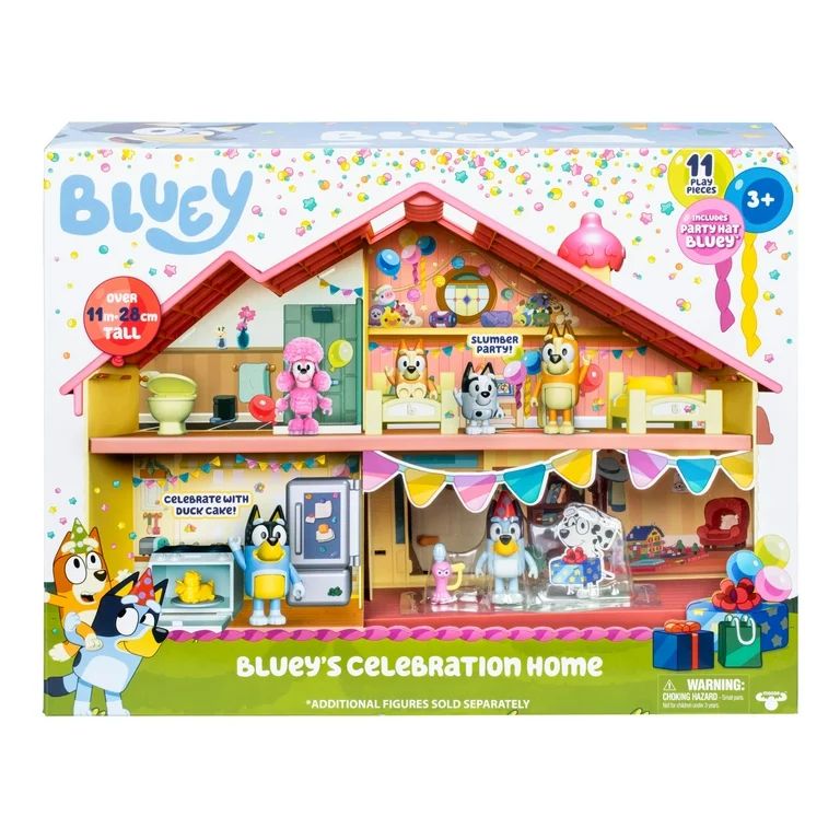 Casa de Celebración de Bluey  con 11 Piezas de Juego y Accesorios, 3 Años en Adelante.